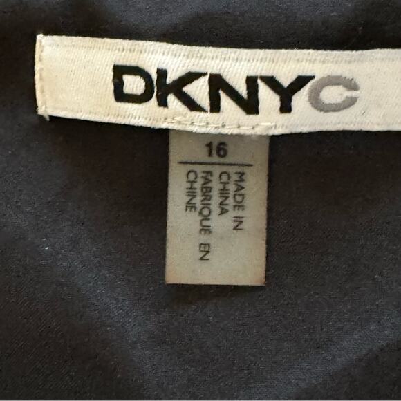 DKNYC black red sleeveless shift midi dress with flounce hem size 16
 b28 - Picture 2 of 5